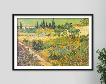 Vincent Van Gogh - Flowering Garden with Path (1888) - Art Print Painting Poster Wall Decor - Goff Flowers