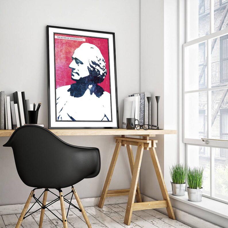 Adam Smith - Ekonomins ikoner #1 - Konsttryck Poster Vägg Heminredning Ekonomi Gåva Ekonom - Nationernas rikedom Poster bild 3