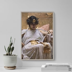 John William Waterhouse - Kleopatra (1887) - Klassisk målning Fotoaffischtryck Konstgåva, VII Filopator, Egypten, Egyptisk, Svartsjuka och raseri