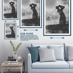 Motivational Golf Quote ...Play the ball where it lies. Original Art Print Photo Poster Gift Motivation Golfing image 5