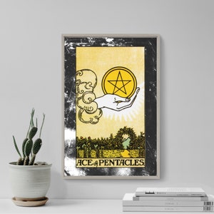 Tarot Card - The Ace of Pentacles - Art Print Poster Gift Photo Wall Home Decor - Magic Occult Reading Fortune Spiritual Pagan