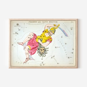 シドニー ホール - ウラニアの鏡 - ペルセウス座 (1825) 絵画 写真 ポスター アートプリント ジクレー ギフト 星座 剣 #ATTEMPT2