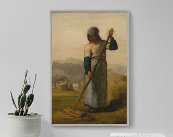 Woman With A Rake Jean-francois Millet - Woman With a Rake (1857) - Reproduction of a ...