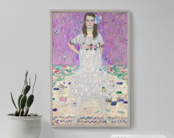 Gustav Klimt - Mada Primavesi (1912) - Classic Painting Photo Poster Print Art Gift Wall Home Decor - Mäda Purple Girl