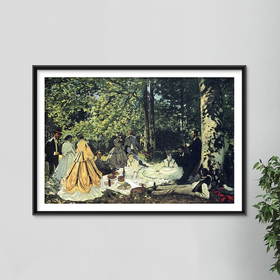 クロード・モネ - 草上の昼食（1865年） - クラシック絵画写真ポスター