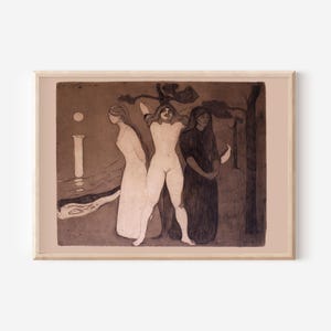 Edvard Munch - La mujer (1895) - Impresión fotográfica de pintura, póster, arte, calidad de museo, giclée, decoración de pared - Edward Mature Nudity