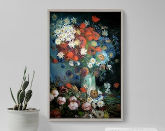 フィンセント・ファン・ゴッホ：「三輪のひまわりが入った花瓶」、1888