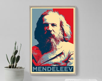 Dmitri Mendeleev Original Art Print - Photo Poster Gift Wall Home Decor - Hope Parody Chemistry Periodic Law Table Science