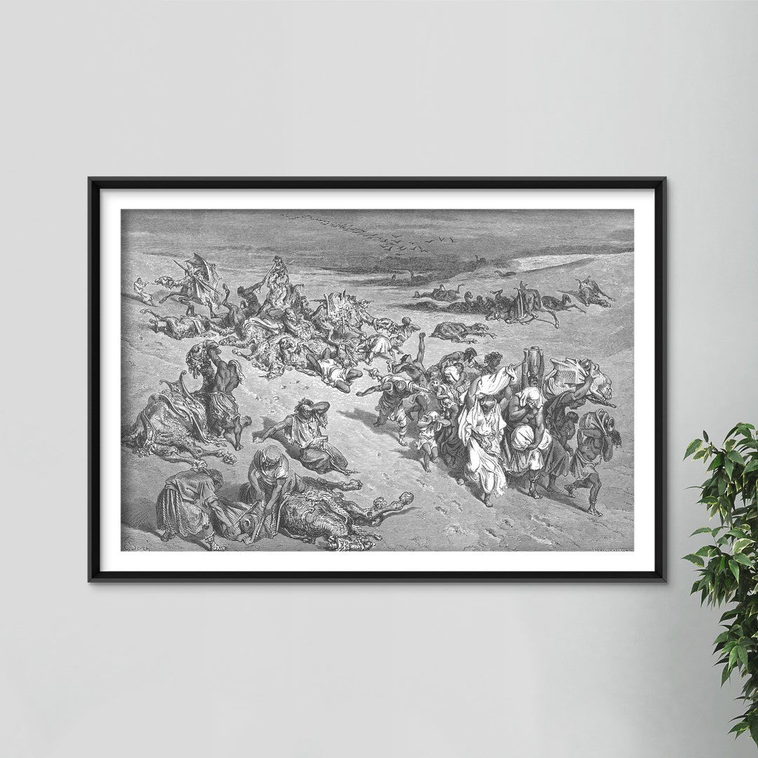 Gustave Dore the Fifth Plague Livestock Disease 1866 Drawing Photo ...