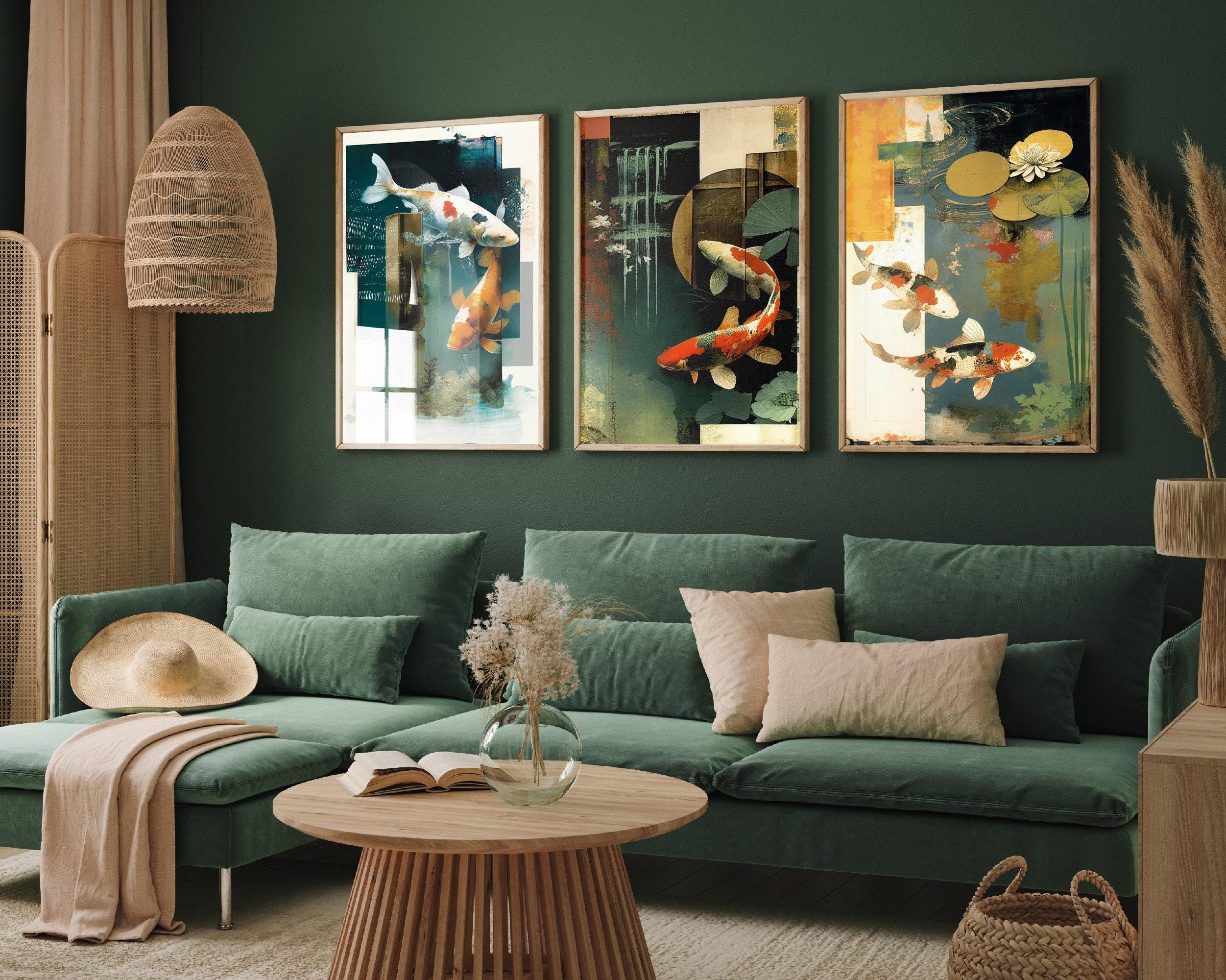 Three Koi Fish Art - Etsy