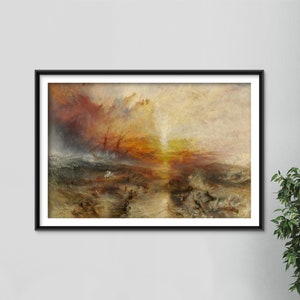 William Turner - The Slave Ship (1840) - Painting Photo Poster Print Art Gift - J. M. W. Turner Joseph Mallord Ships Naval Boats Slavery