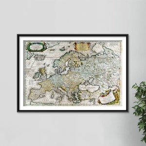 Historic Map of Europe from 1690 (Reproduction) Photo Poster Print Gift Wall Home Decor Art Street Home European History