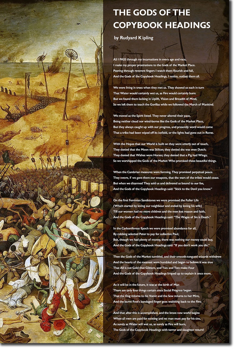 The Gods of the Copybook Headings Poem by Rudyard Kipling Etsy UK