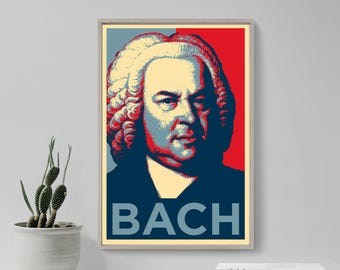 Johann Sebastian Bach Original Art Print - Photo Poster Gift Wall Decor - Hope Portrait, Music Composer, Musician, Genius, Symphony