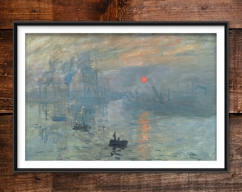 クロード・モネ　 印象・日の出 立体複製画 モネ 印象・日の出 6号 立体複製名画 額付き 壁掛け 有名画家