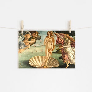 Sandro Botticelli - The Birth of Venus (1484) V2 - Grey #2 Reproduction of a Classic Painting - Photo Poster Print Art Gift
