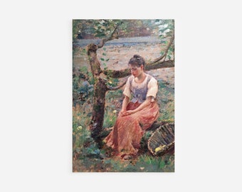 Theodore Robinson - Day Dreams (1889) - Art Print Poster Painting - Museum Quality Giclee Home Wall Décor