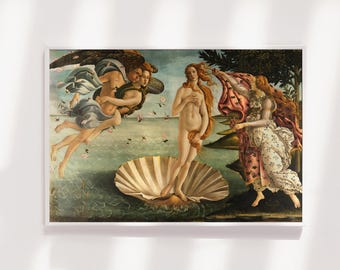 Sandro Botticelli - The Birth of Venus (1484) - Reproduction of a Classic Painting - Photo Poster Print Art Gift