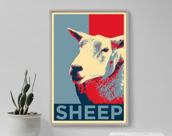 Sheep Original Art Print - Photo Poster Gift - Animal Lover Lovers Welsh Wales Farming Farmer Wool Woolen Baa Ram Ewe