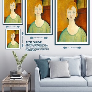 Amedeo Modigliani - Flicka i grön blus (1917) - Klassisk målning Fotoaffisch Konstgåva Väggdekoration Heminredning bild 5