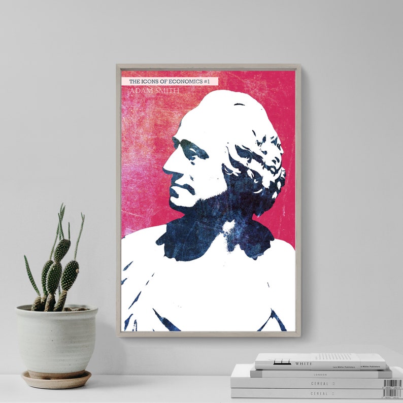 Adam Smith - Ekonomins ikoner #1 - Konsttryck Poster Vägg Heminredning Ekonomi Gåva Ekonom - Nationernas rikedom Poster bild 1