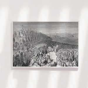 Gustave Dore - Judas Maccabeus Before the Army of Nicanor (1866) - Drawing Photo Poster Print Art Gift Home Museum Giclee Engraving Bible