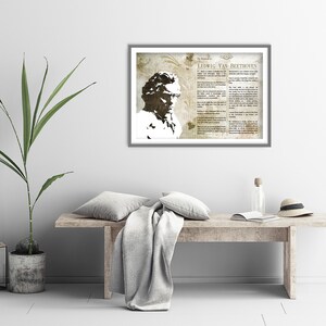 The Wisdom of Ludwig Van Beethoven - Original Art Print Featuring His Greatest Quotes - Beautiful Glossy Photo Poster Gift Composer Music image 4