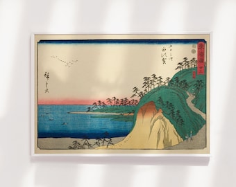 Utagawa Hiroshige - Shirasuka Shiomi Slope / Stations of the Tokaido (1842) - Painting Poster Print Art Gift Giclée Japan Japanese Ukiyo-e