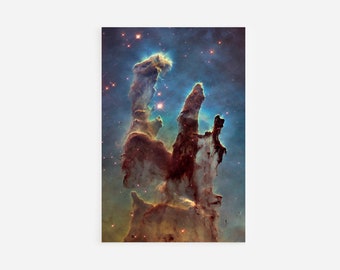 Pillars of Creation Nebula Art Print - Photo Poster Art Gift Wall Home Decor Giclée Museum - Space Stars Astronomy Burst Nebulae Galaxy