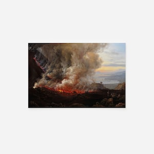 Johan Christian Dahl - An Eruption of Vesuvius (1824) - Art Print Poster Painting - Museum Quality Giclee Home Wall Décor