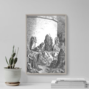 Gustave Dore - People Mourn over the Destruction of Jerusalem (1866) - Drawing Photo Poster Print Art Gift Home Museum Gallery Giclee Bible