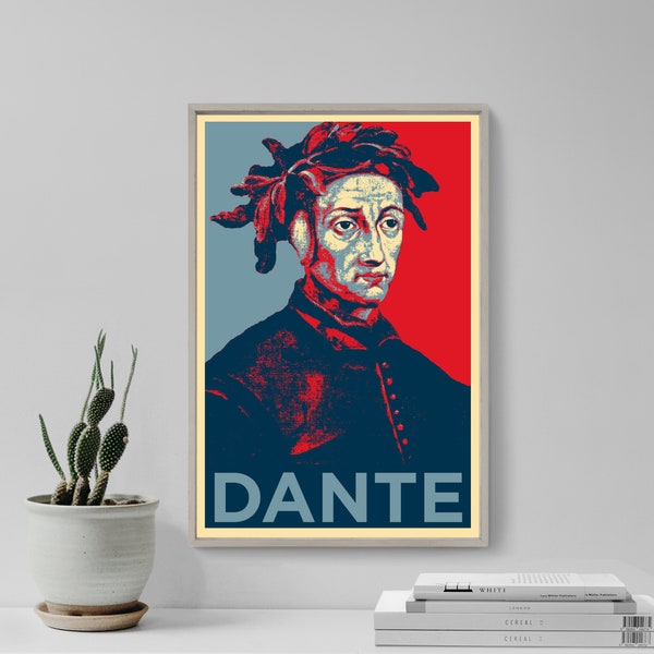 Dante Alighieri Original Art Print - Photo Poster Gift Wall Decor - Hope Portrait, Italian Poetry, Poet, Divine Comedy