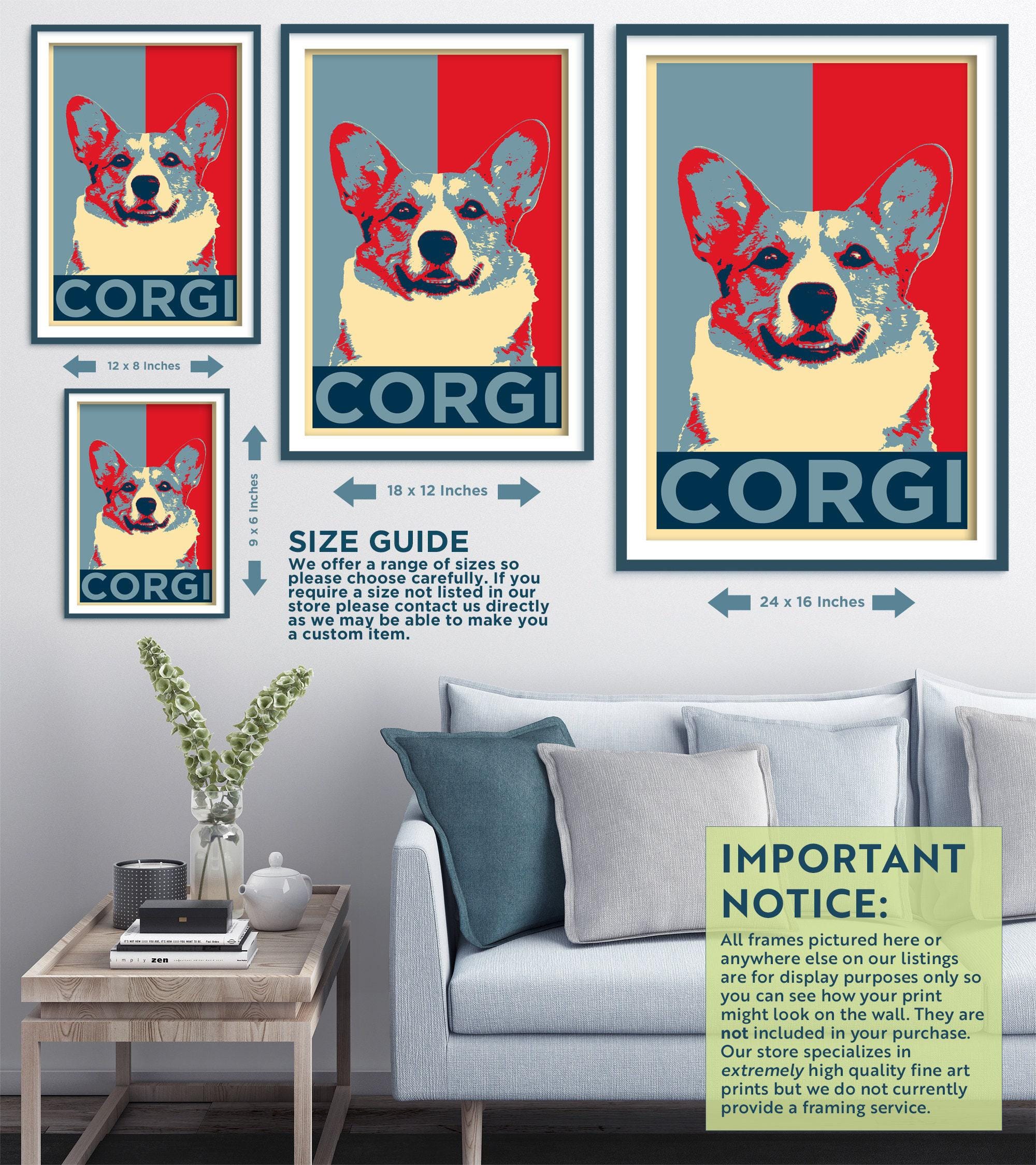 Corgi Original Art Print - Poster Photo Gift Wall Home Decor - Animal ...