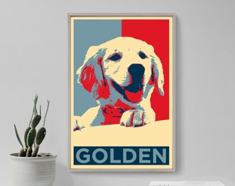 Golden Retriever Original Art Print - Photo Poster Gift Wall Home Decor - Hope Animal Lover Breed Canine Family Dog