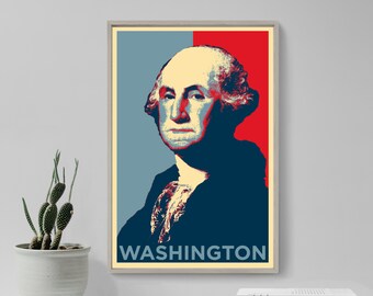 George Washington Original Art Print - Photo Poster Gift Home Wall Decor - Hope President USA, Founding Father, United States