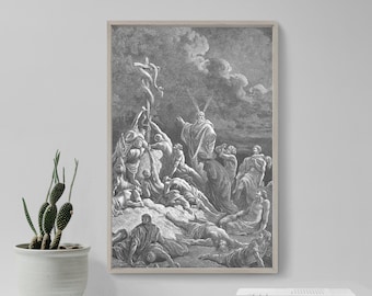 1870年 ギュスターヴ・ドレ 版画 - 「イシュリエルとゼフォン」 - 聖書