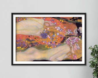 Gustav Klimt - Water Serpents II (1904) - Classic Painting Photo Poster Print Art Gift Wall Home Decor