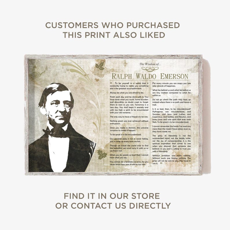 RALPH WALDO EMERSON Typographic Poster - Original Art Print Photo Gift Wall Decor Home Decor Common Sense Self Reliance Bild 9