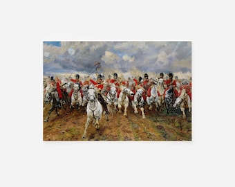 Lady Elizabeth Butler - Scotland Forever (1881) - Art Print Poster Painting - Museum Quality Giclee Home Wall Décor