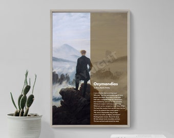 Ozymandias Poem by Percy Bysshe Shelley - The Horizon - Art Print Poster Gift Photo Quote Wall Home Decor UNFRAMED