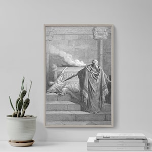 Gustave Dore - Mattathias and the Apostate (1866) - Drawing Photo Poster Print Art Gift Home Museum Gallery Giclee Bible Woodcut Engraving