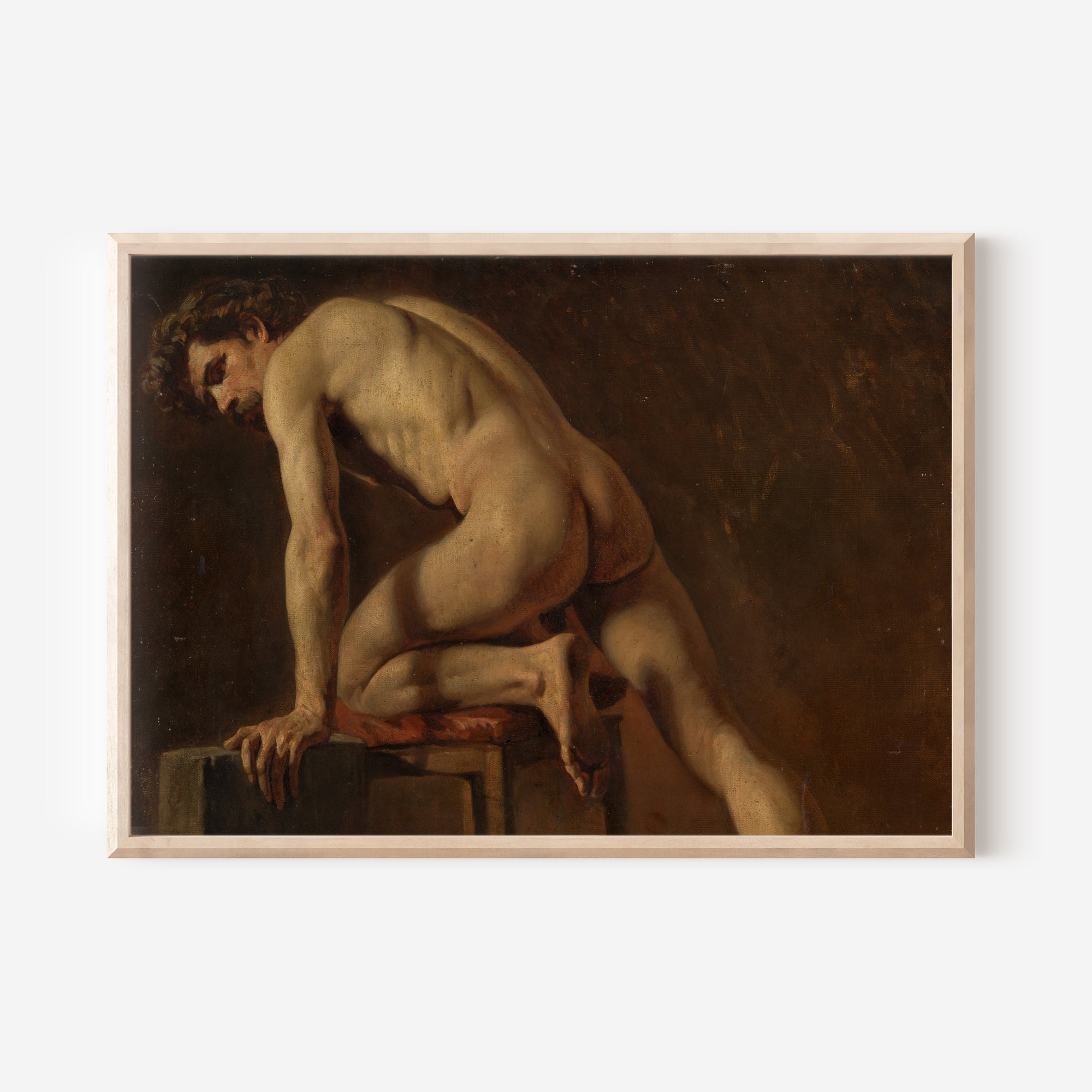 Gustave Courbet Study of a Nude Man 1840 Painting Photo