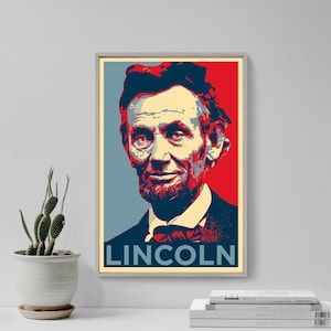 Abraham Lincoln Original Art Print - Photo Poster Gift - Hope Parody President Civil War BLM Black Rights Slavery