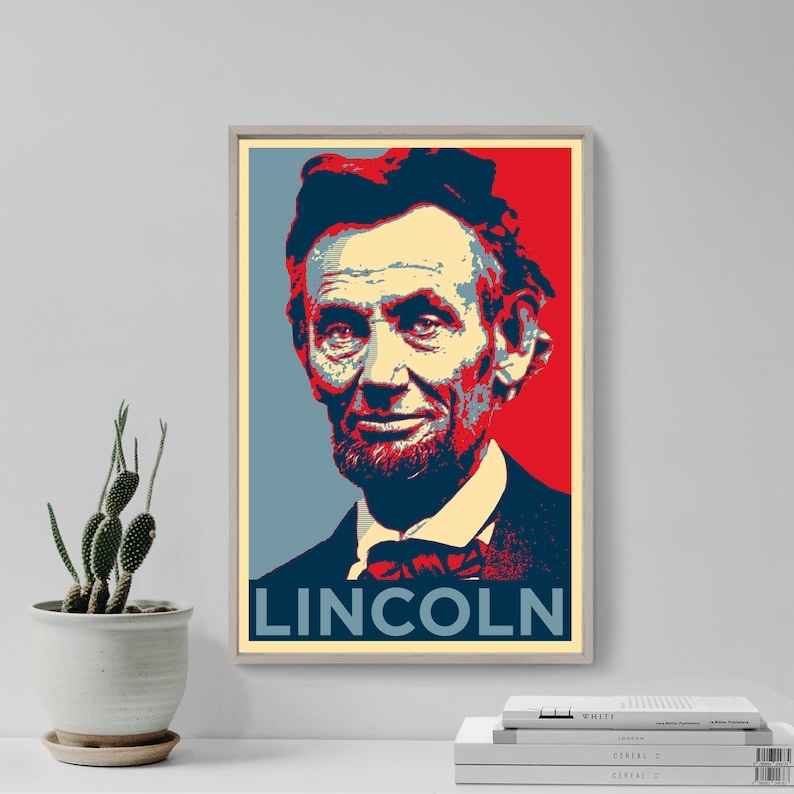 Abraham Lincoln Original Art Print Photo Poster Gift Hope Etsy UK