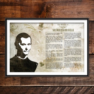 Niccolo Machiavelli Greatest Quotes - Original Art Print Featuring His Deepest Wisdom - Beautiful Photo Poster Gift The Prince Art of War