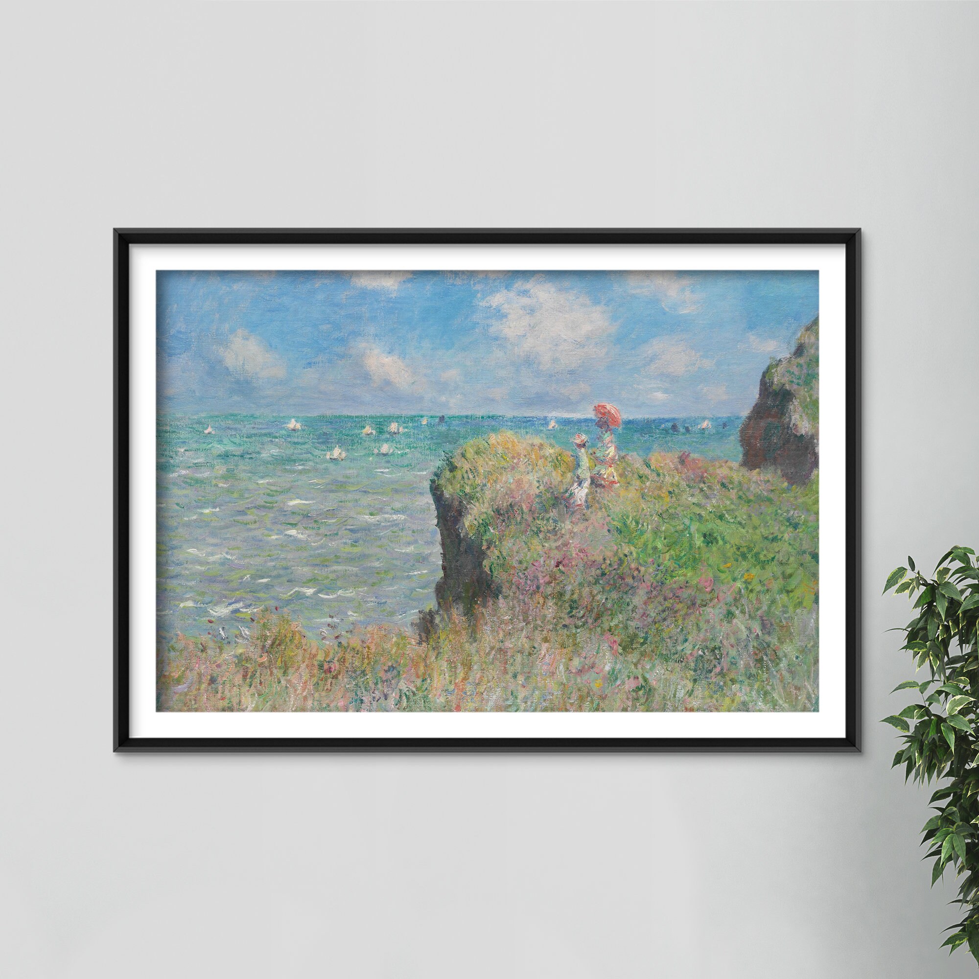 クロード・モネ - プールヴィルの断崖の散歩（1882年） - クラシック