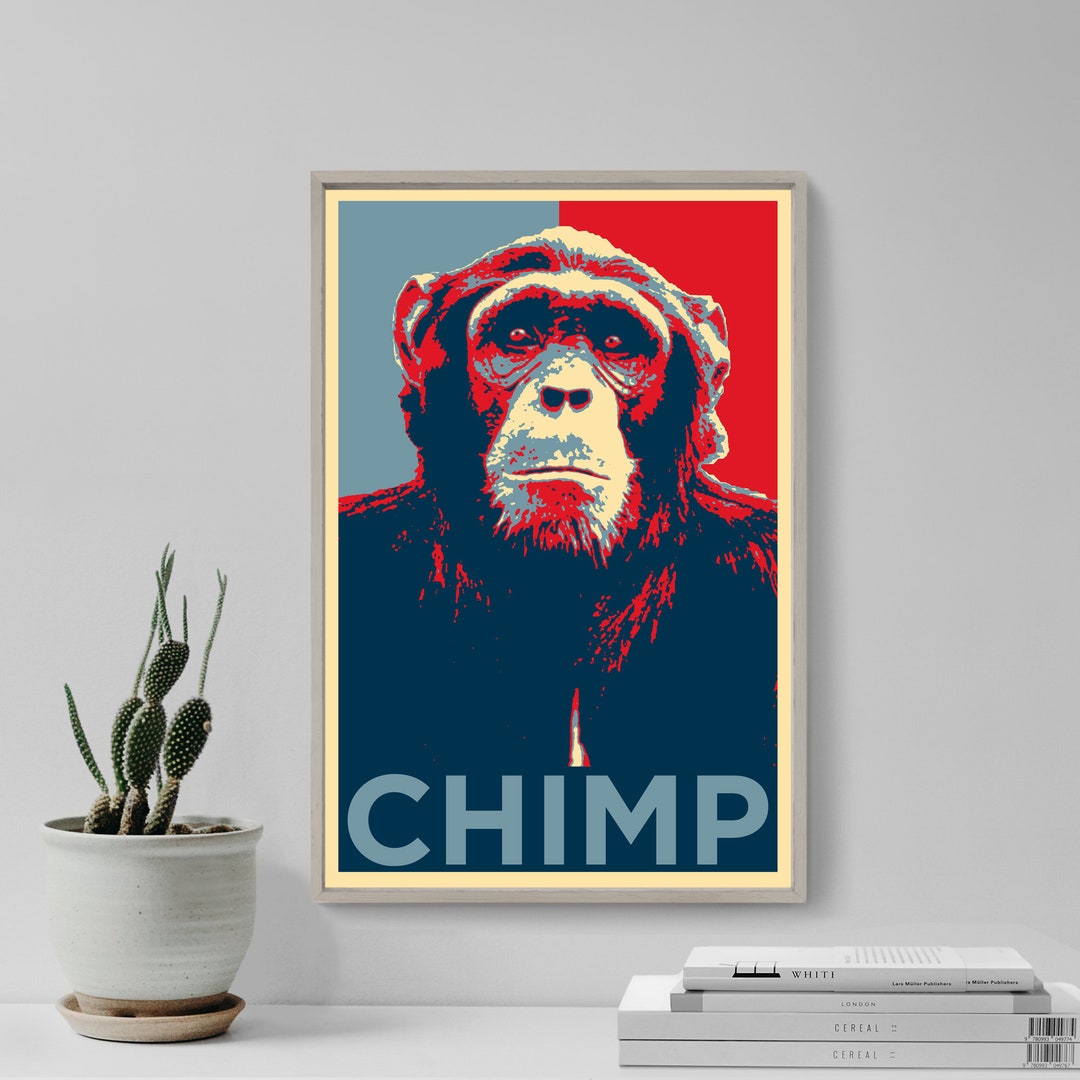 Chimp Original Art Print Photo Poster Gift Wall Home Decor - Etsy