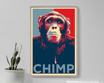 Chimp Original Art Print - Photo Poster Gift Wall Home Decor - Hope, Chimpanzee, Monkey, Ape, Bonobo