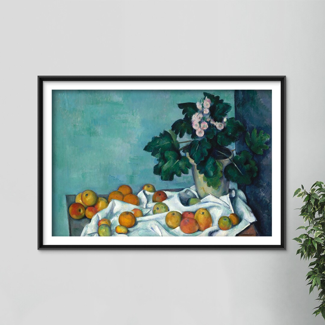 Paul Cézanne - Still Life With Apples and a Pot of Primroses (1890 ...