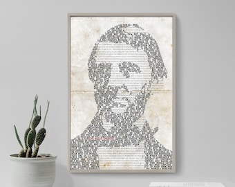 RALPH WALDO EMERSON Typographic Poster - Original Art Print Photo Gift Wall Decor Home Decor Common Sense Self Reliance